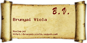 Brunyai Viola névjegykártya